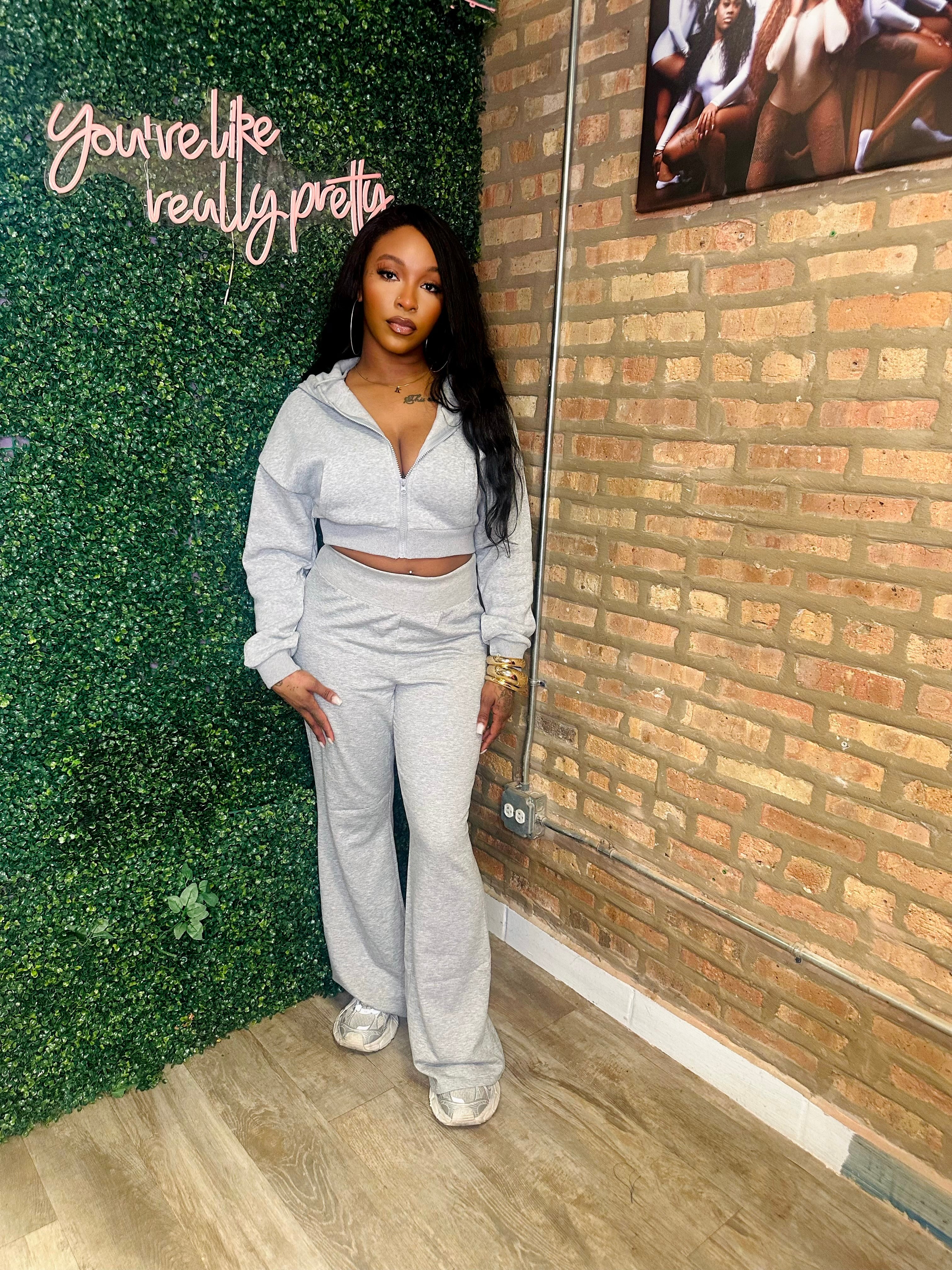 Bell bottom hooded set