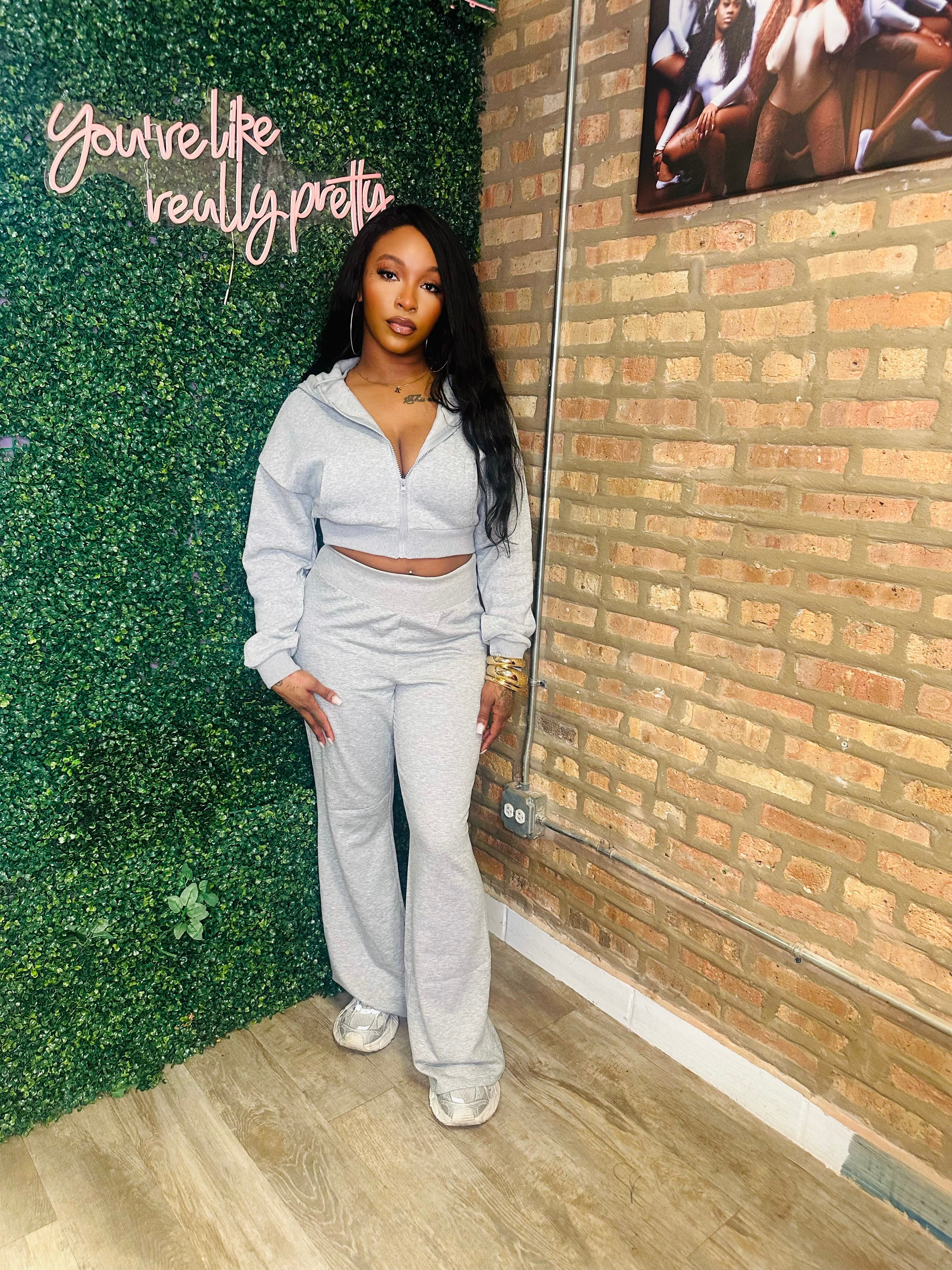 Bell bottom hooded set